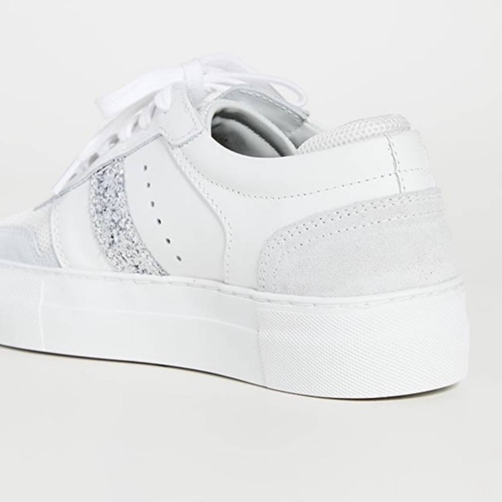 NWT Axel Arigato Detailed Platform Sneaker - White/Silver Glitter - EU 37 US 6.5 - Picture 4 of 16